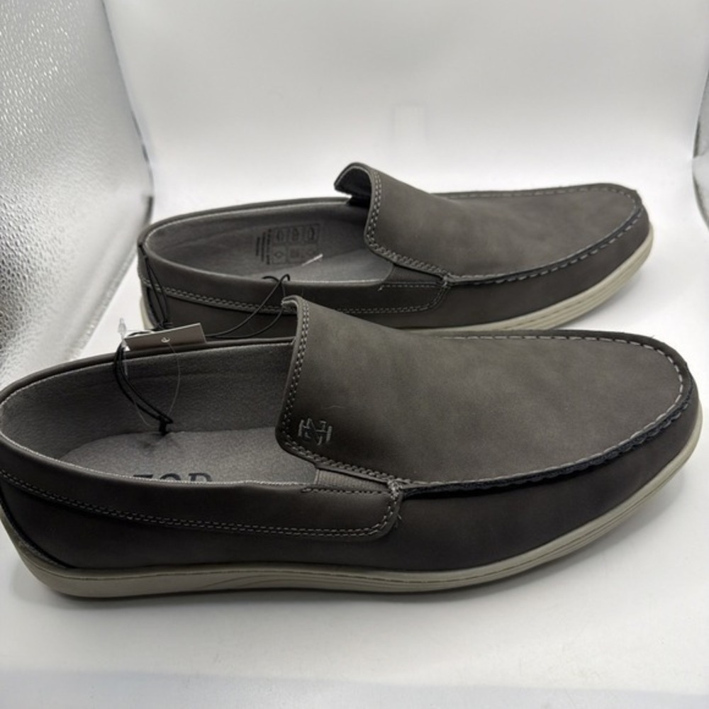 Izod Mens Seapoint Gray Sneaker Slip On Boat Beach Shoe Memory Foam. New Size 13
